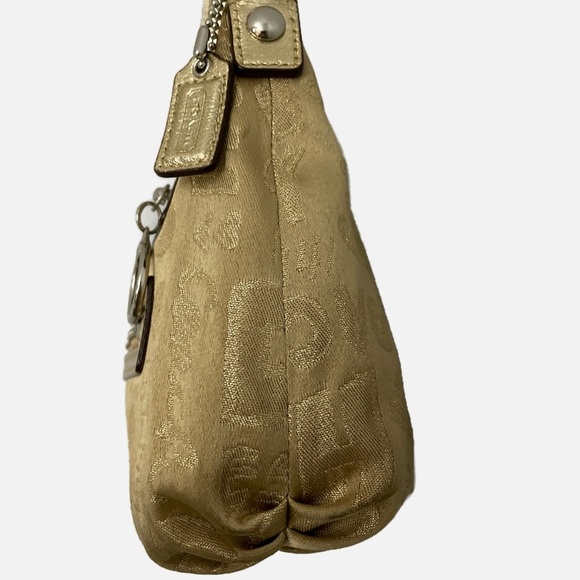 Coach Est. 1941 44088 Poppy Printed Handbag Gold Metallic Canvas Story patch - Picture 3 of 15